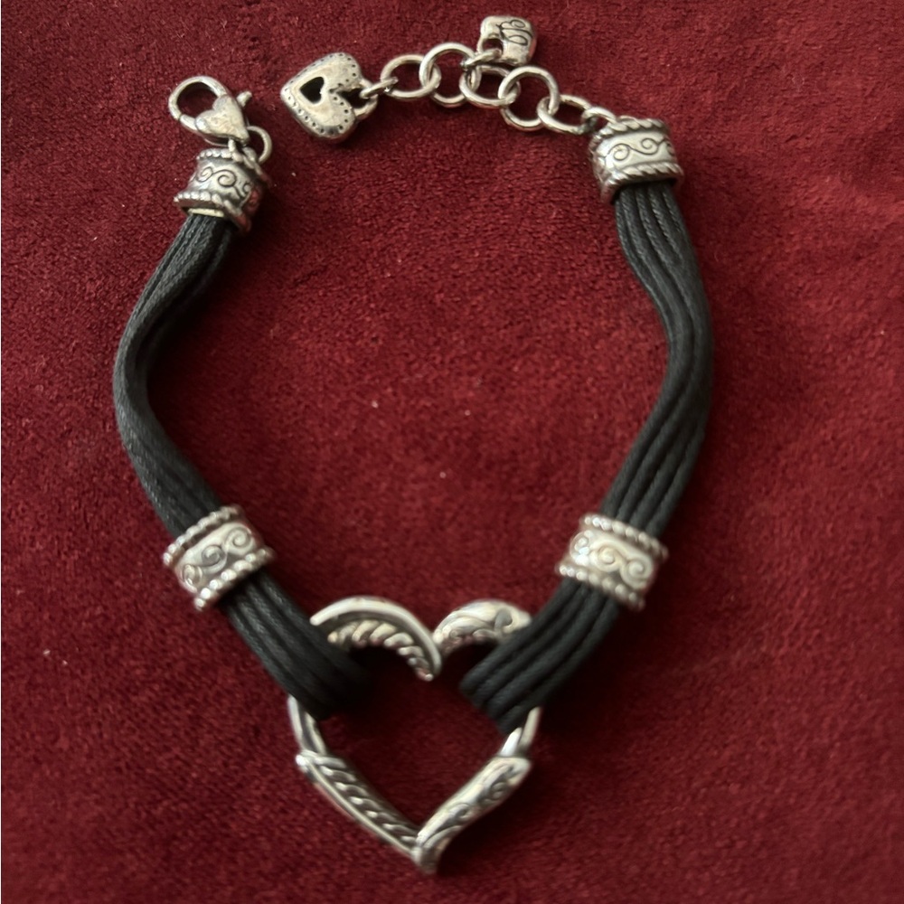 Brighton Heritage Heart Black Corded Bracelet